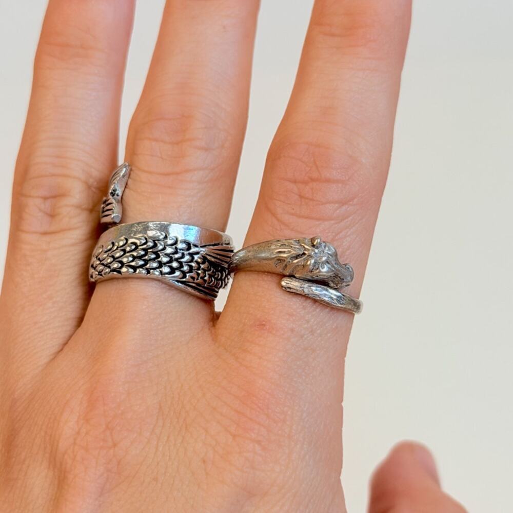 Horse Ring Adjustable 925 Sterling Silver Size 7.5